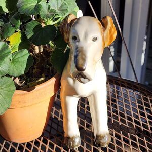 VTG Porcelain Wired Hair Terrier Male Dog Large Figurine Statue